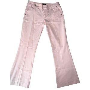 Cropped flare baby pink striped pants!! never worn!!